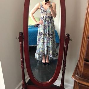 BCBG Maxi dress with lace and button details